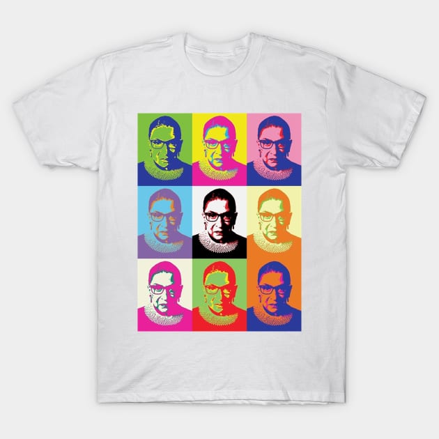 Notorious RBG Diva Pop Art Action T-Shirt by skittlemypony